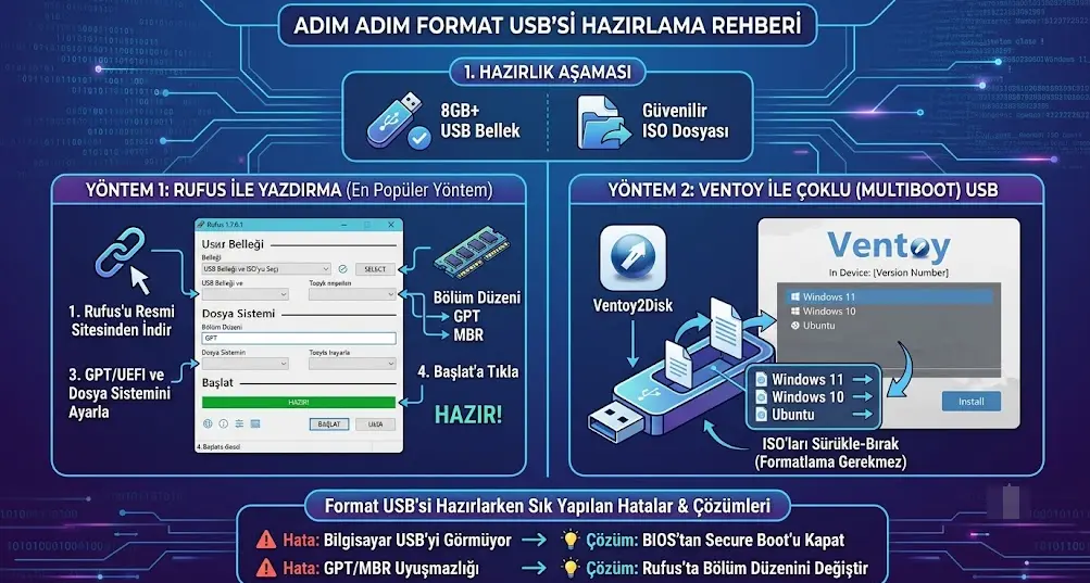 iso dosyasını usb'ye yazdırma